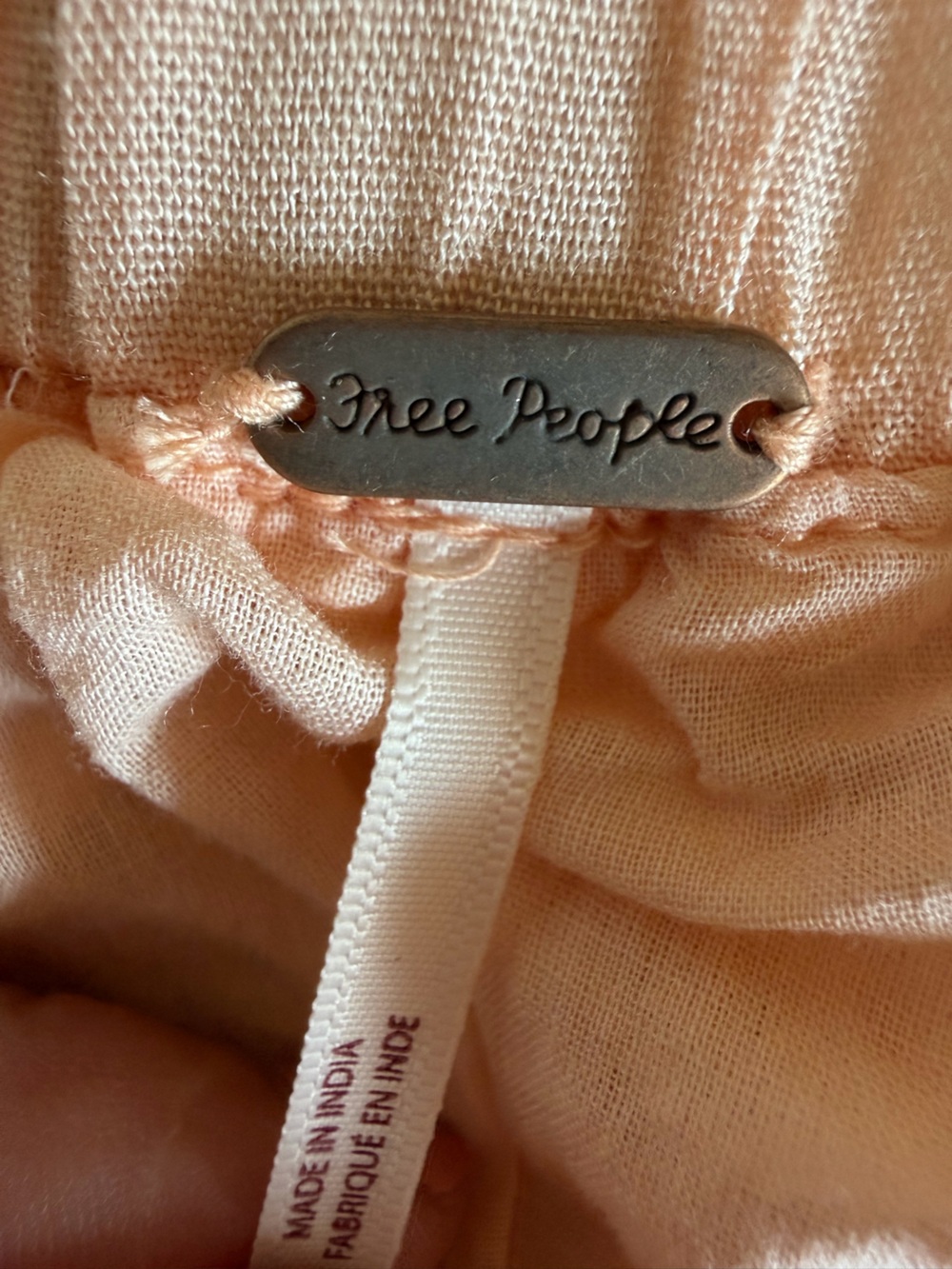 Free People ~ Bohemian Tiered Peach Maxi Skirt - size Lg - Picture 6 of 7